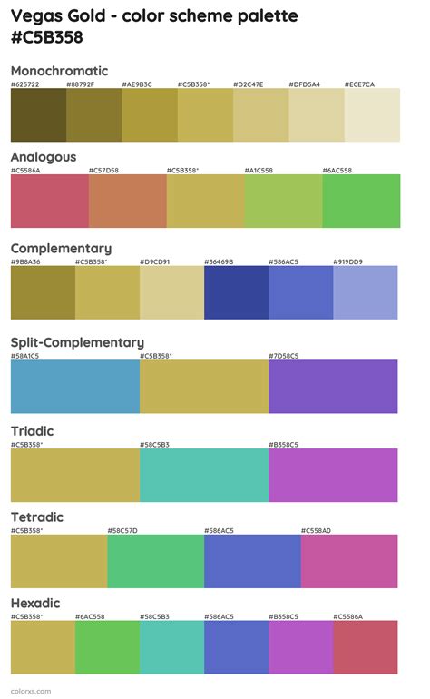 Vegas Gold Color Palettes And Color Scheme Combinations Colorxs Com