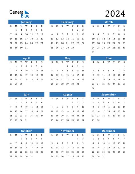 2024 Printable Calendar By Month Printable Blank World