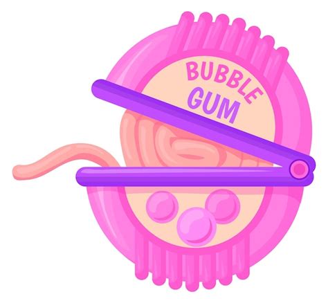 Premium Vector Bubblegum Stick Roll Sweet Candy Cartoon Icon Isolated