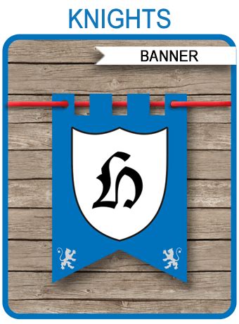 knight party banner template happy birthday banner