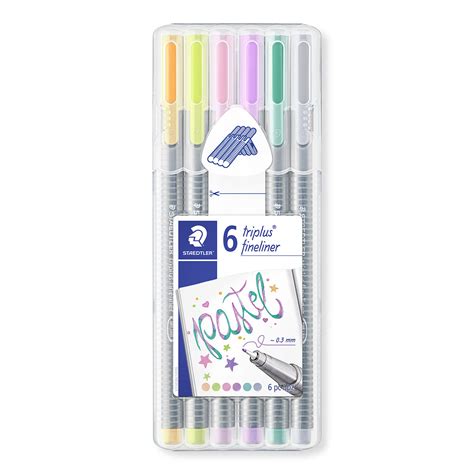 Staedtler Triplus Fineliner Pens Assorted Pastel Colours Pack Of 6
