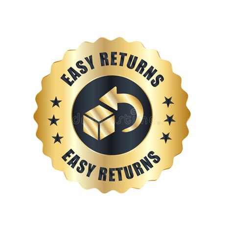 Easy Returns Vector Logo Trust Badges Easy Returns Icons Stock Vector
