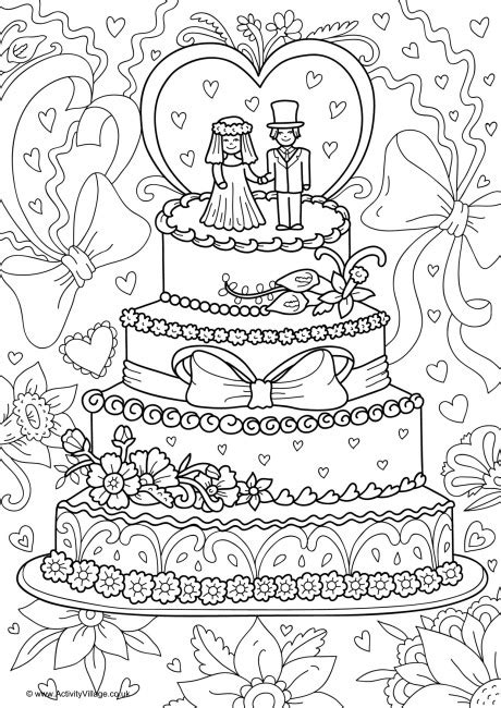 Wedding Cake Coloring Sheet Coloring Pages