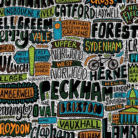 South West London Typographic Print By Harkiran Kalsi