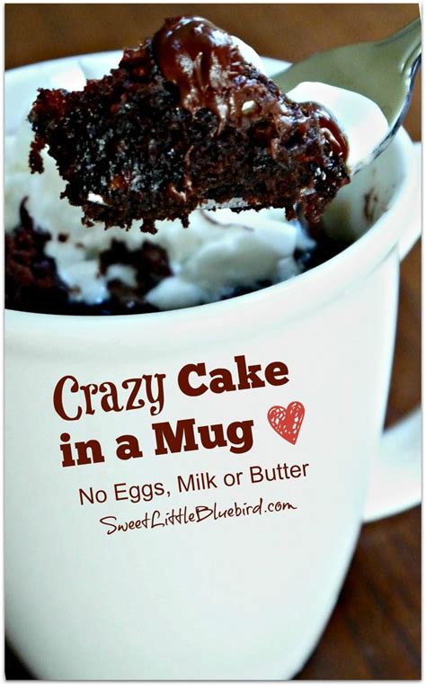Crazy Cake In A Mug No Eggs Milk Or Butter Ready In Minutes Mug