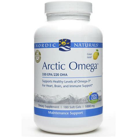 arctic omega lemon 1000 mg 180 gels nordic naturals
