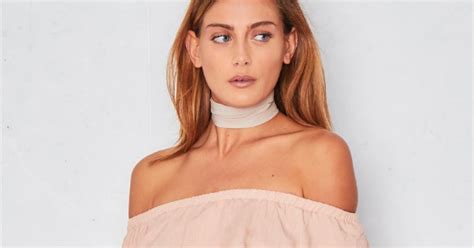 Sheworeit Chloe Lewis Missy Empire Libby Nude Pink Long Tiered Bell Sleeve Off The Shoulder
