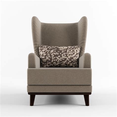 Cotton poang chair cover replacement, made compatible for ikea poang armchair slipcover only dark gray. Armchair with headrest and pillow 3D Model .max .obj .fbx ...