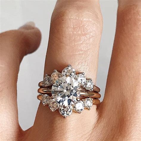 Diamond Headdress For Unique Engagement Ring Stacks K White Gold
