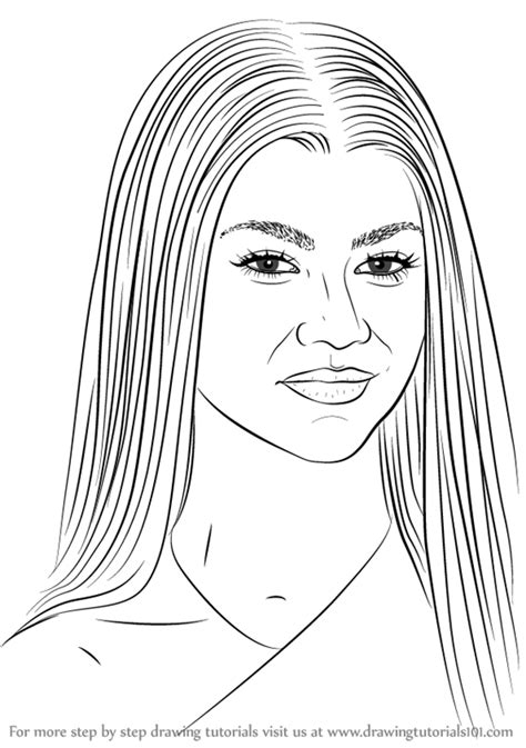 Learn How To Draw Zendaya Celebrities Step By Step Drawing Tutorials