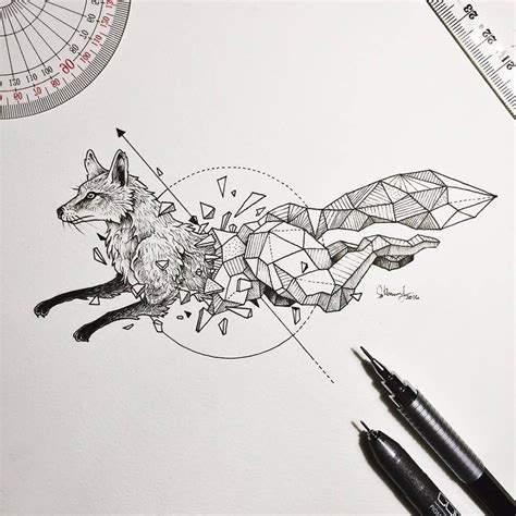 Wild Animals Intricate Drawings Fused With Geometric Shapes 99inspiration