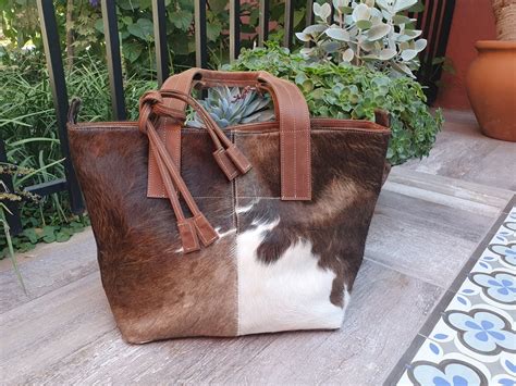 Cowhide Purse Unique Piece Cow Hide Handbag Leather Bag Sac Etsy