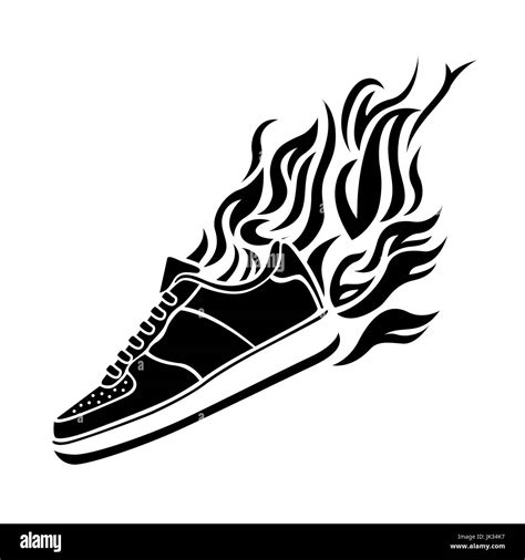 Illustration With Silhouette Of Running Shoe Icon On A White Background