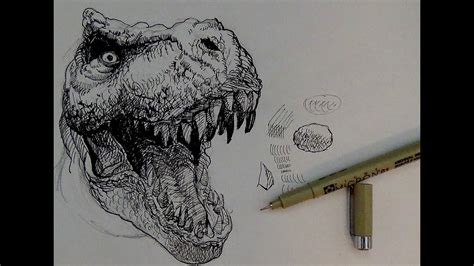 While capturing a likeness can be a challenge, heads and faces are some of the trickiest things to draw. Pen and Ink Drawing Tutorials | How to draw a T-rex ...