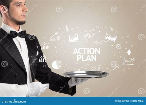 Waiter Serving Business Idea Concept Stock Photo Image Of Progress