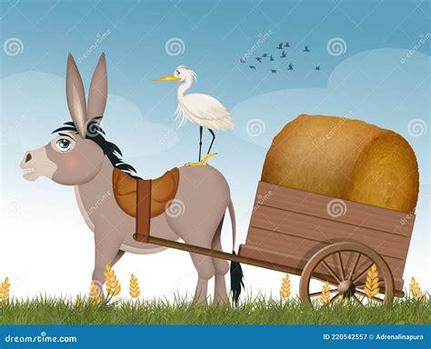 Donkey Pulling The Cart Royalty Free Stock Photography Cartoondealer