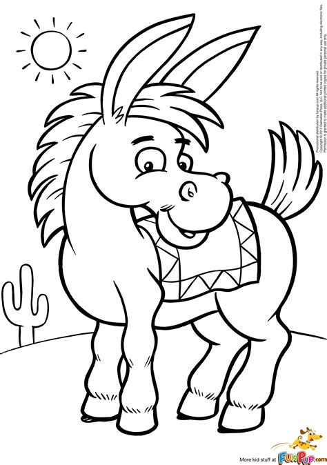 In this site you will find a lot of colour pages in many kind of pictures. Donkey coloring pages to download and print for free