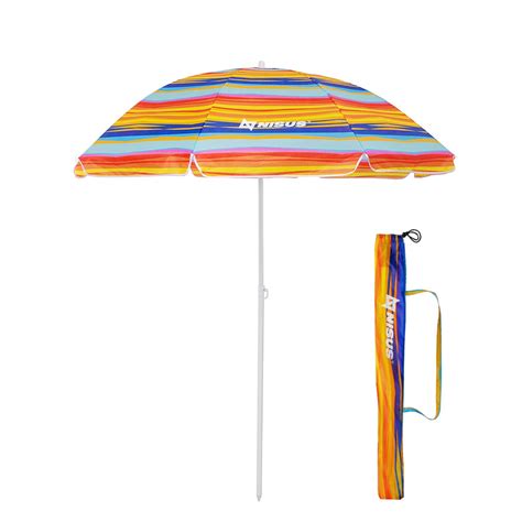 4 Ft 5 Ft Nisus Bright Folding Beach Umbrella With Carry Bag