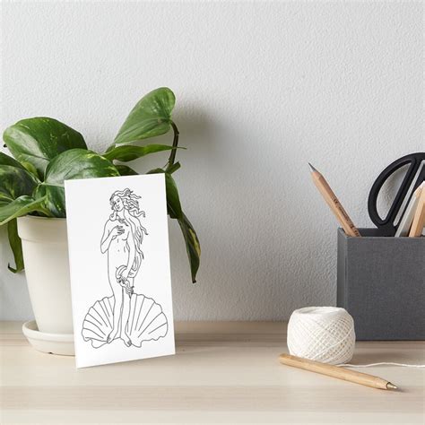 The Birth Of Venus Botticelli Lineart Art Board Print For Sale By