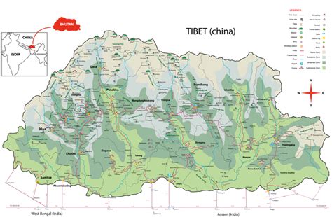 Bhutan Map Blessed Bhutan Adventures