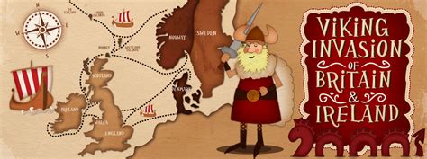Illustrated Viking Map Invasion Of Britain And Ireland Jennifer Farley