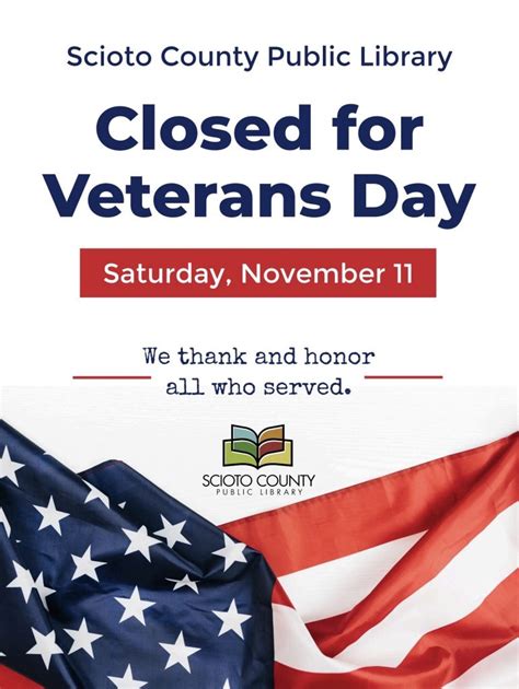 Closed Veterans Day Scioto County Public Library