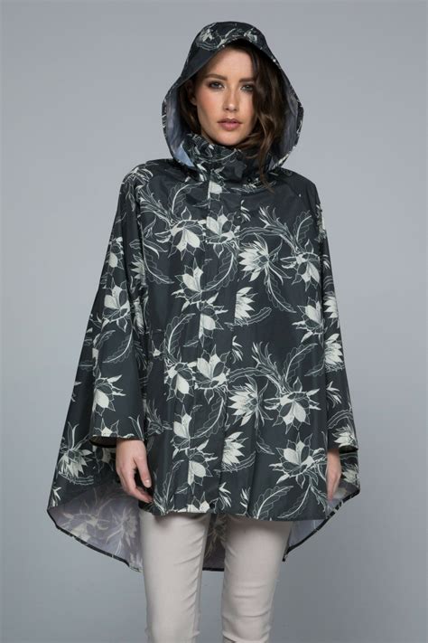 Designer Cereus Decorative Poncho Raincoat Made Of Satin Poly By