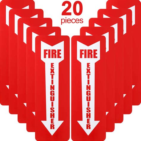 Buy 20 Pieces Fire Extinguisher Sign Stickers Safety Arrow Vinyl