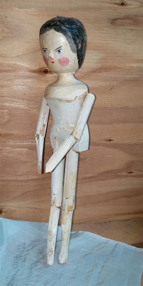 Antique Folk Art Carved Wooden Doll Victorian Era Grodner Tal Etsy