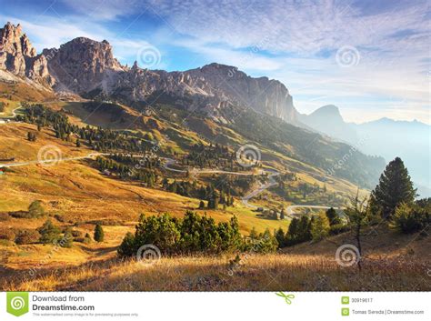 Beautiful Summer Landscape In The Mountains Sunrise Italy Alps