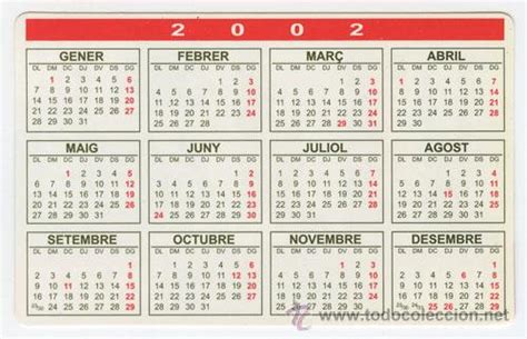 Calendario De Bolsillo 2002 Bemen 3 Comprar Calendarios Antiguos