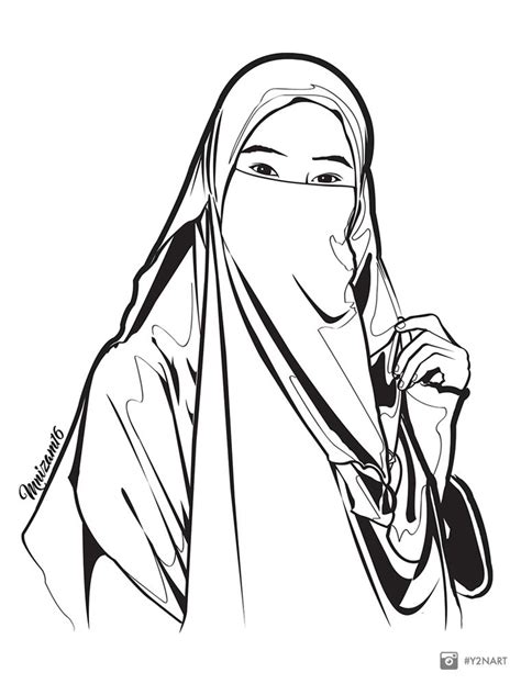 40 Sketsa Wanita Muslimah Keren Kiamedia