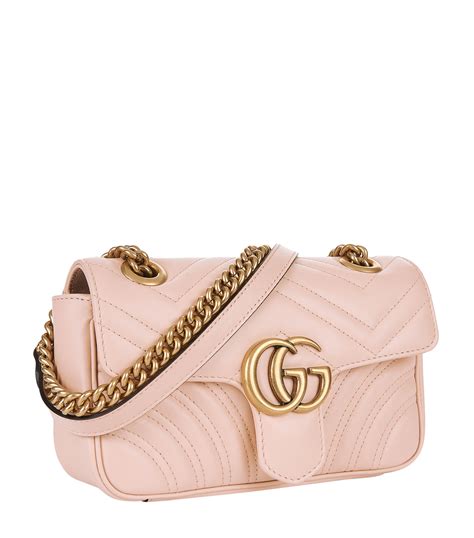 Womens Gucci Pink Mini Marmont Chevron Shoulder Bag Harrods Uk