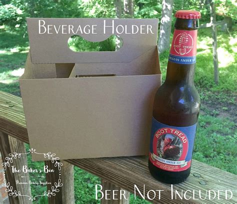 6 Pack Beer Carrier 12 Oz Bottle Holders Kraft Cardboard