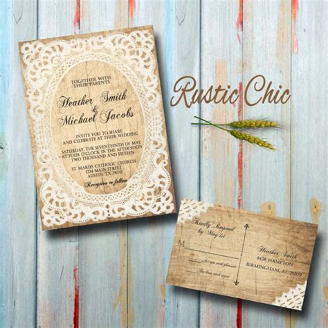Dinyehe Country Chic Wedding Invitations