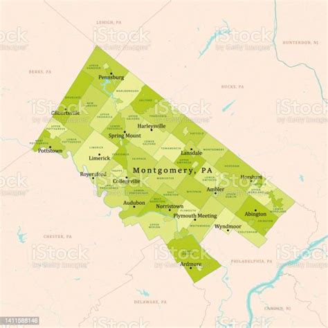 Pa Montgomery County Vector Map Green Stock Illustration Download