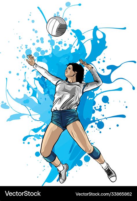 volleyball sport girl and ball cartoon royalty free vector