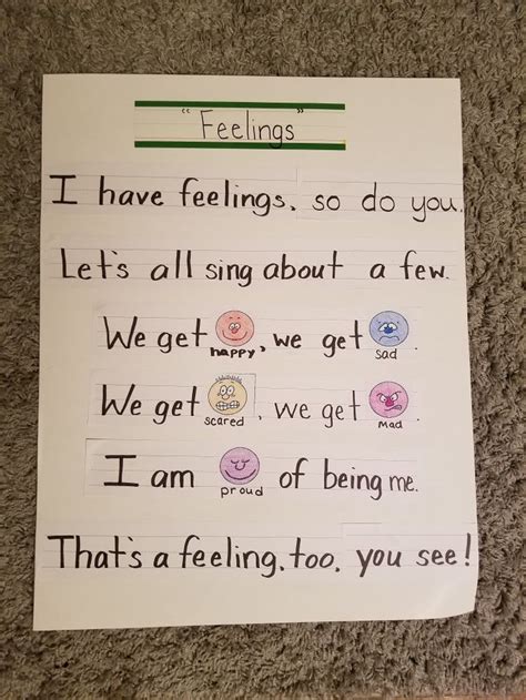 Feelings Poem Elementary Library Activities Social Emotional