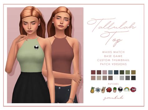 Sims 4 Maxis Match Finds — Smubuh ♡tallulah Top♡ Here Is A Really