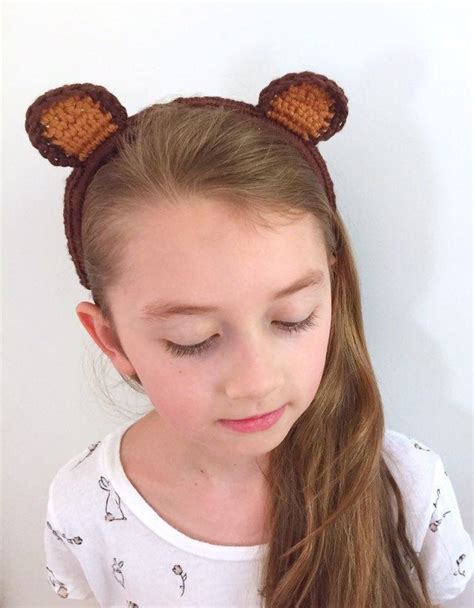 Bear Ears Headband Crochet Teddy Bear Ears Hair Band Etsy Ear