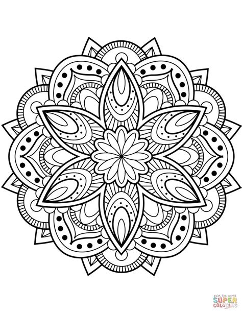 40+ simple mandala coloring pages for printing and coloring. Blomster mandala tegninger | Mandala coloring pages ...