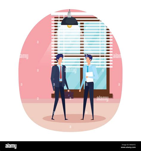 Elegant Businessmen In The Workplace Characters Stock Vector Image