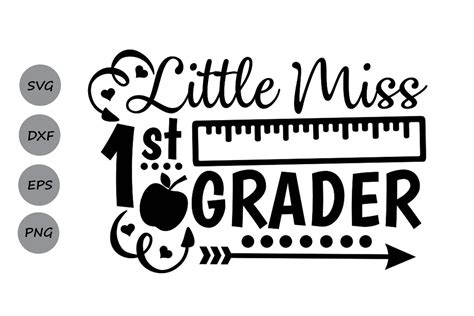 Little Miss 1st Grade Svg First Grade Svg Back To School
