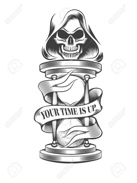 Grim Reaper Holding Hourglass Tattoo Design Hourglass Tattoo Grim