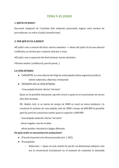 TEMA 9 : EL Judici - TEMA 9: EL JUDICI 1. QUÈ ÉS UN JUDICI? Successió