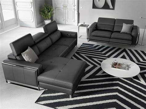 Zum schutz vor empfindlichen böden sind unter den durchgängigen armlehnen kunststoffgleiter angebracht. Eckgarnitur | Sofa mit Relaxfunktion in Leder | Sofanella ...