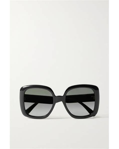 gucci oversized square frame acetate sunglasses in black lyst