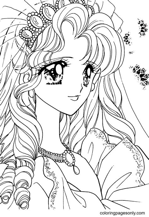 Free Printable Long Hair Anime Girl Coloring Pages
