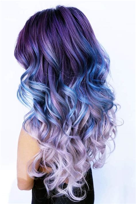 Purple and blonde ombre hair