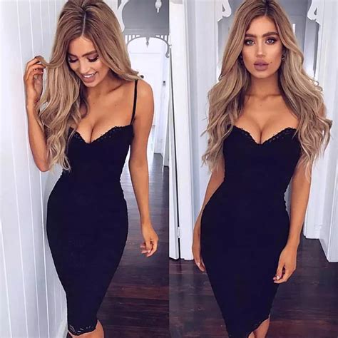 Buy 1 Pcs Womens Sexy Bodycon Plunge Lace Strappy Ladies Party Evening Midi